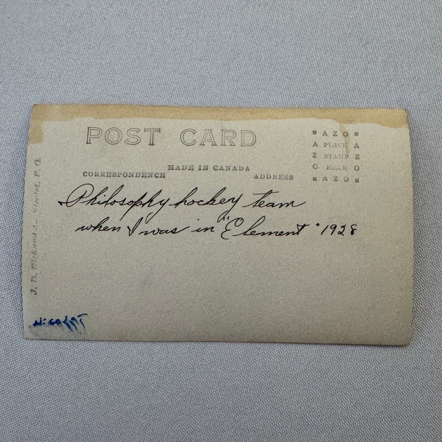 1928 Antique Hockey RPPC Real Photo Postcard Post Card Team Vintage Sports