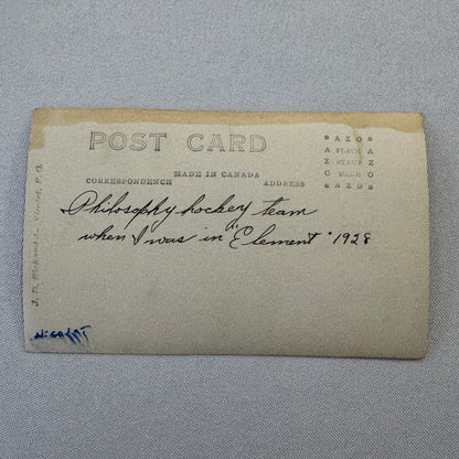1928 Antique Hockey RPPC Real Photo Postcard Post Card Team Vintage Sports