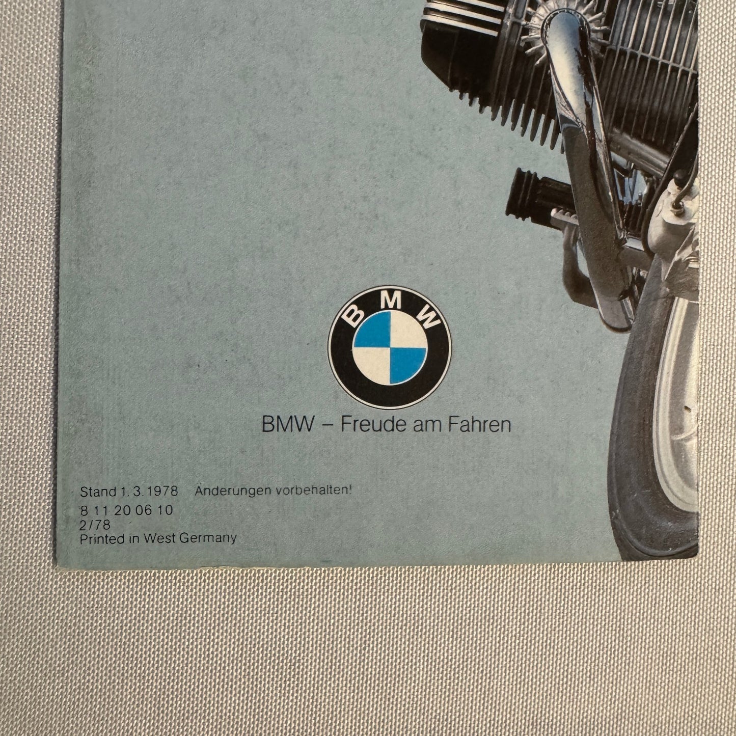 1978 BMW Motorcycle Price and Options Brochure Catalog R100RS R100 R80 GERMAN