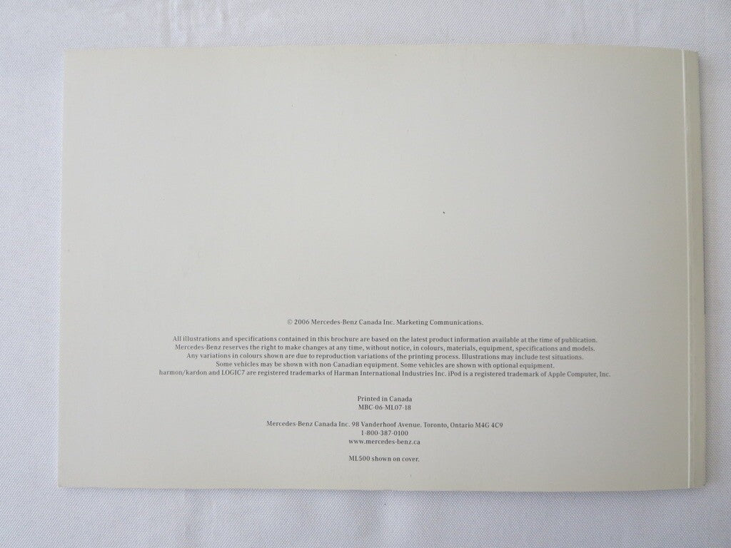 2007 Mercedes M Class Sales Brochure Catalog