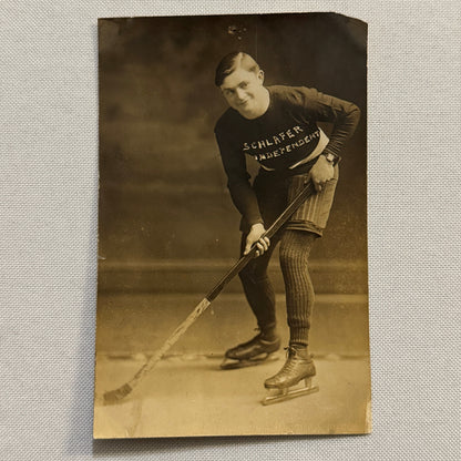 Hockey Player Antique Photo Photograph Young Amateur Vintage