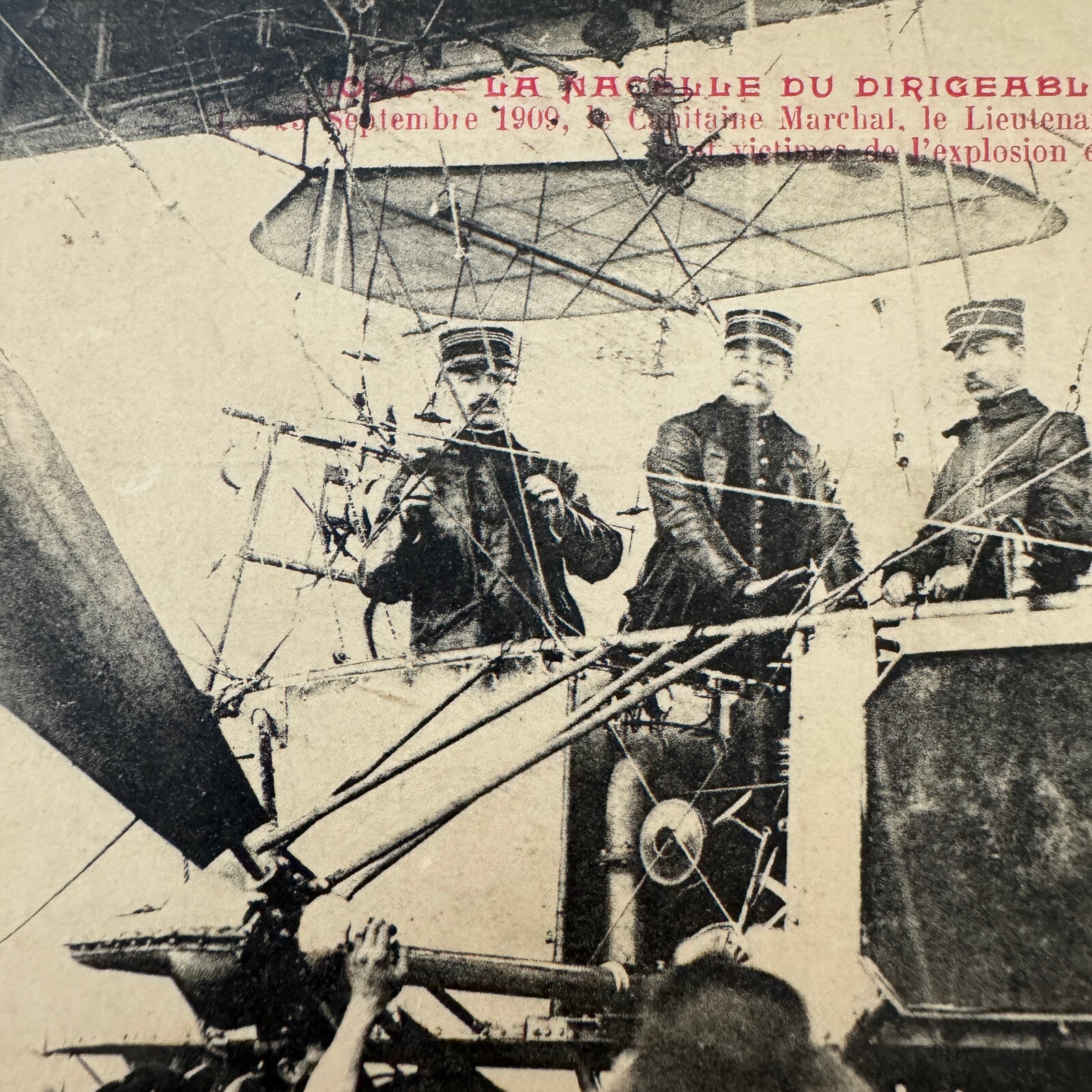 Vintage Zeppelin Airship Dirigible Postcard Post Card French Republique Military