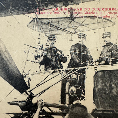 Vintage Zeppelin Airship Dirigible Postcard Post Card French Republique Military
