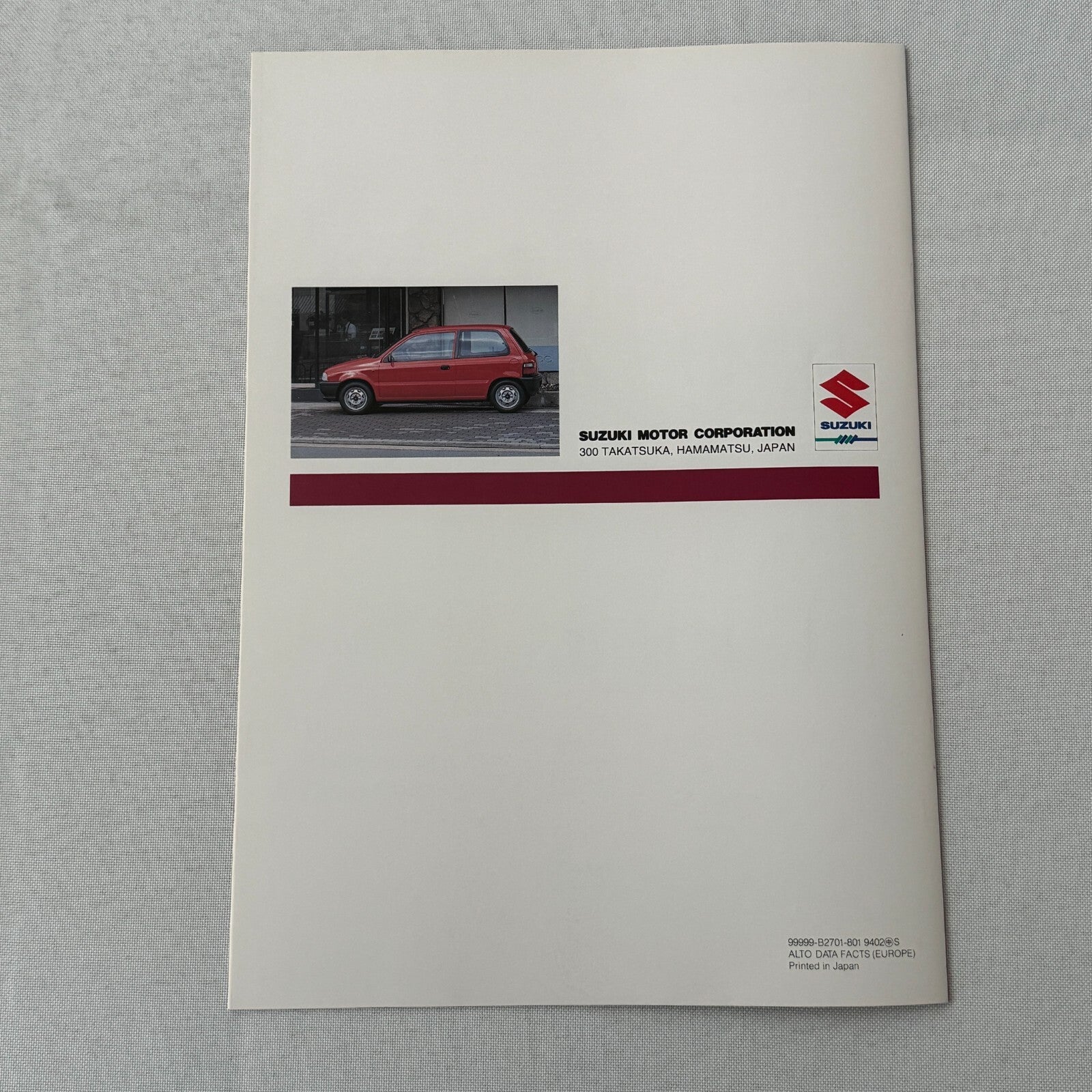 Suzuki Alto Car Press Kit Brochure Catalog Photos European