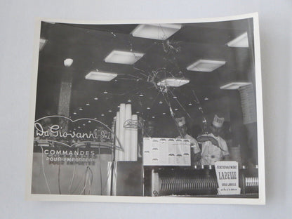 Vintage Montreal Photo Bullet Holes Restaurant Window Crime Scene Photograph