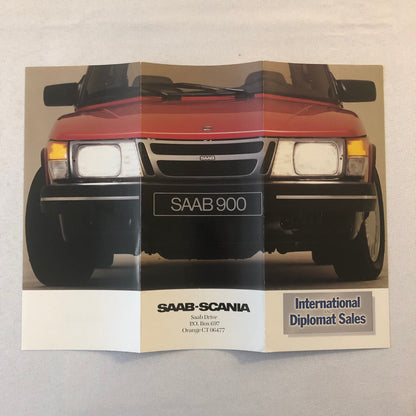 Vintage Saab 900 International Delivery and Diplomat Sales Program Brochure