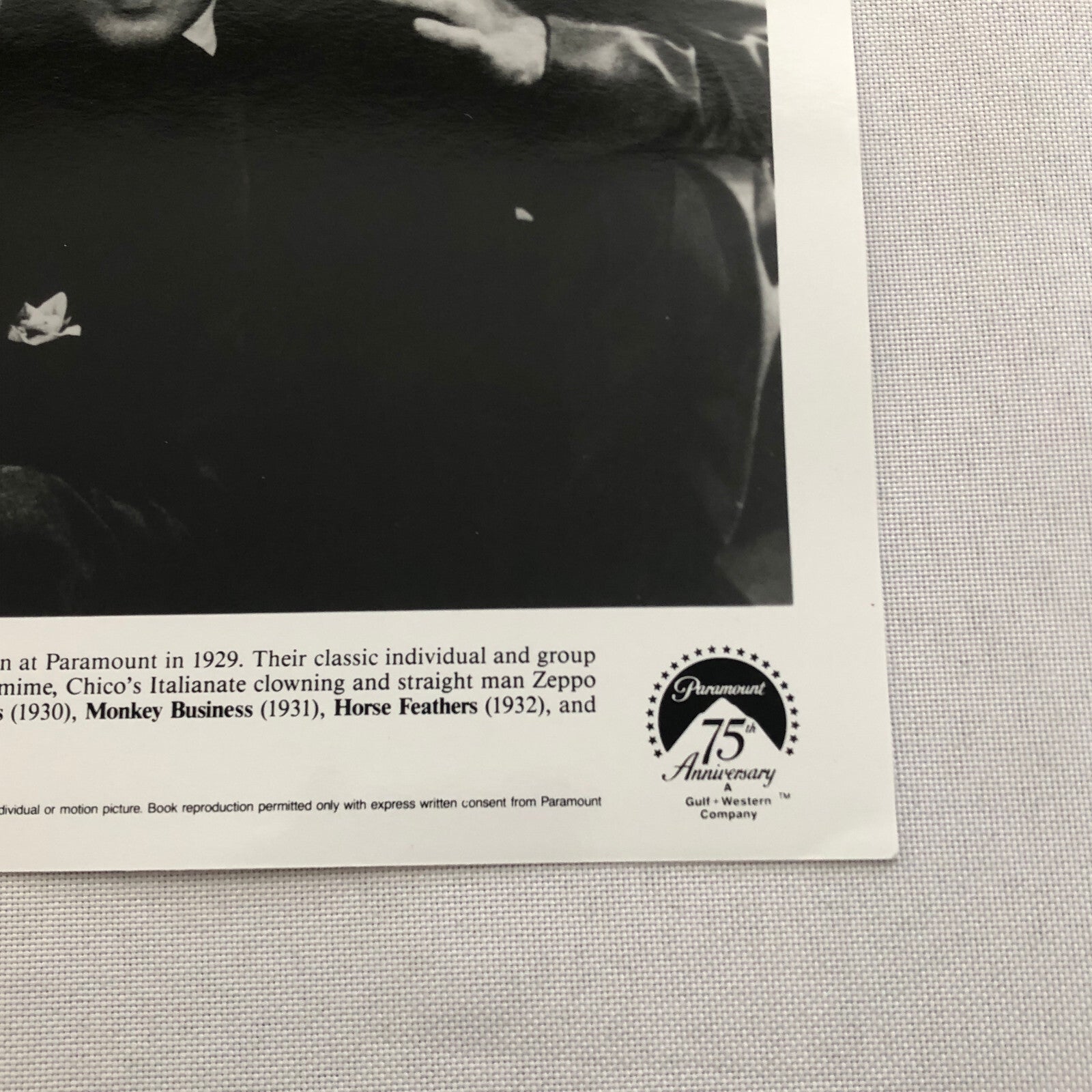 Marx Brothers Paramount Video Press Photo Photograph Print Groucho Harpo Chico +