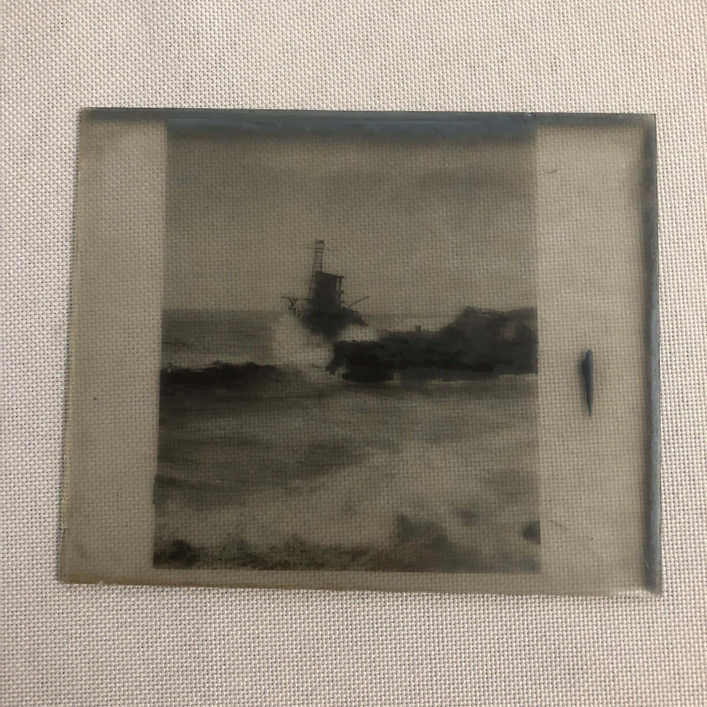Antique Glass Plate Lantern Slide USS Memphis Navy Ship Boat 1916 Tennessee