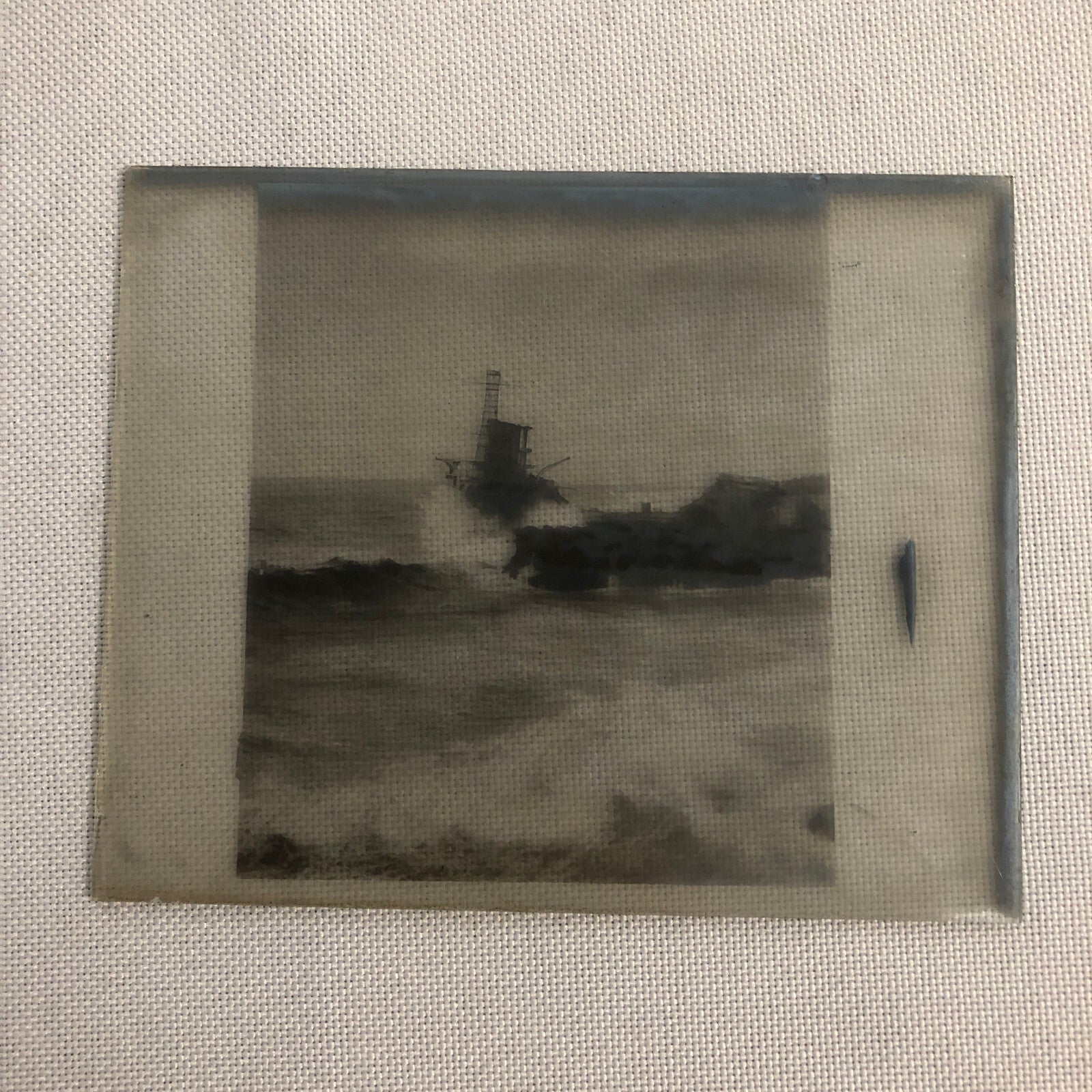 Antique Glass Plate Lantern Slide USS Memphis Navy Ship Boat 1916 Tennessee