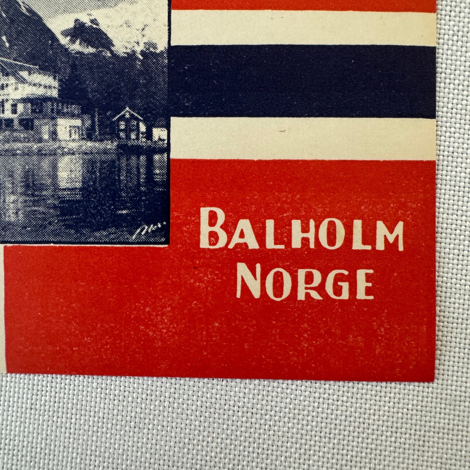 Vintage Hotel Travel Luggage Label Hotel Balholm Norway Norge Kviknes Hotel