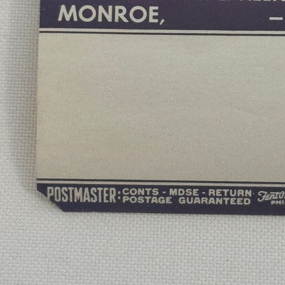 Vintage Hotel Travel Luggage Label Virginia Hotel Monroe Louisiana LA