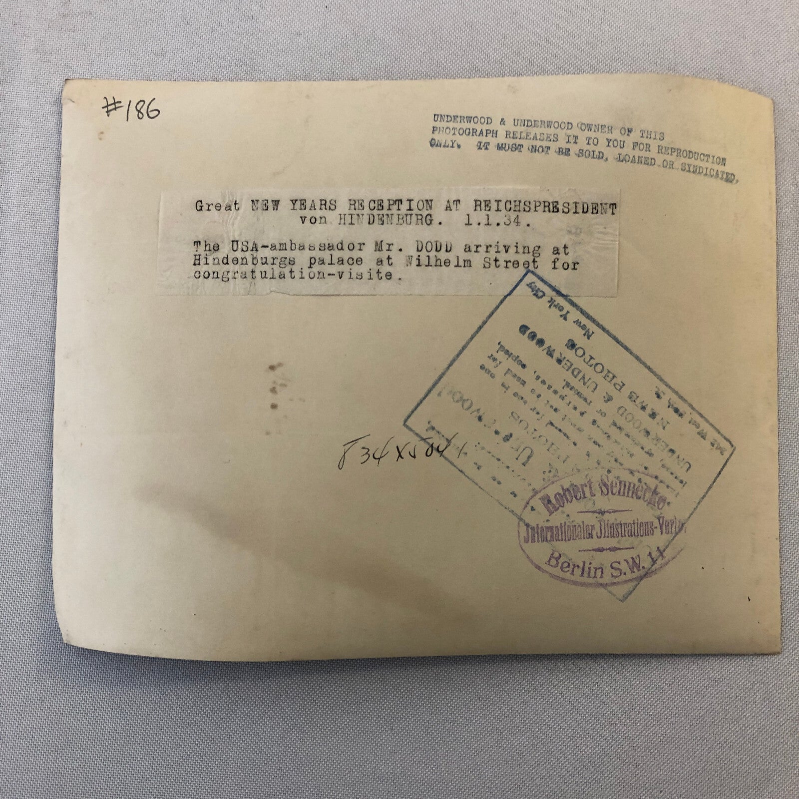 Press Photo Photograph American Ambassador to Germany Car Automobile 1934