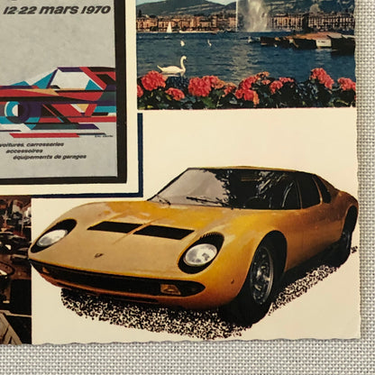 Geneva Auto Salon Postcard Post Card Lamborghini Miura + 1970