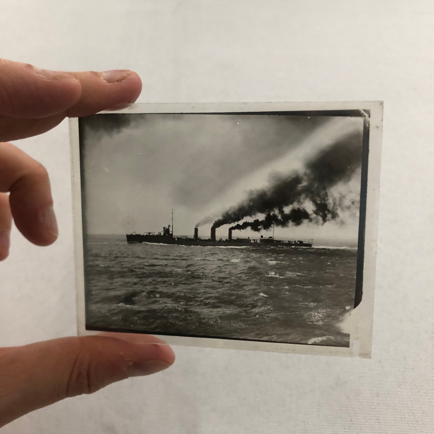 Early Military Navy Ship Boat WW1 World War 1 Glass Plate Lantern Slide