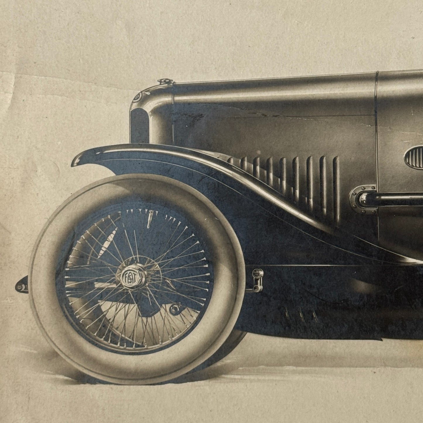 Vintage Fiat Car Automobile Photo Photograph Print Illustration Design Art