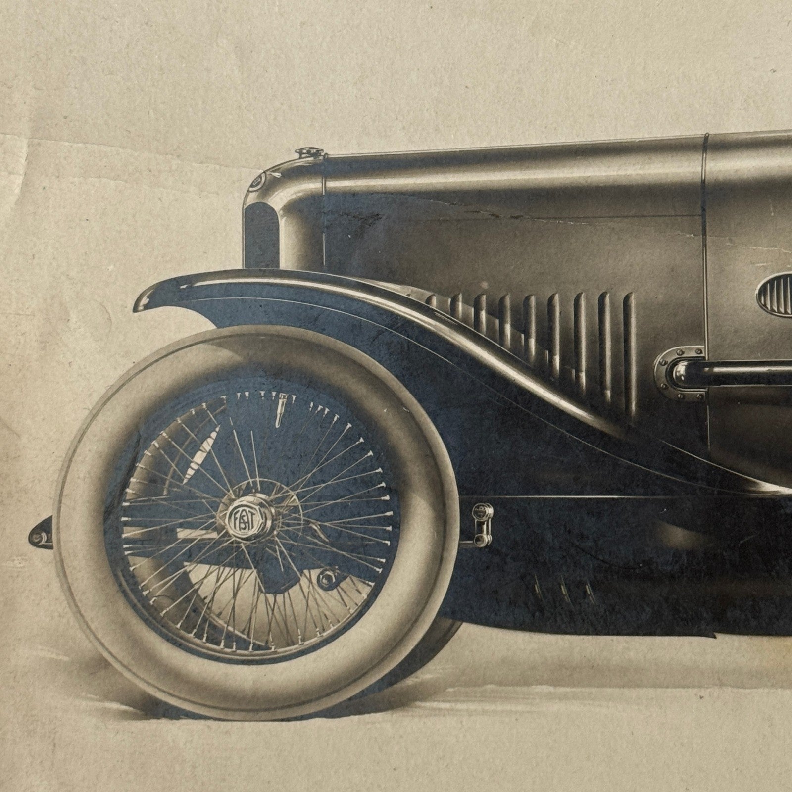 Vintage Fiat Car Automobile Photo Photograph Print Illustration Design Art