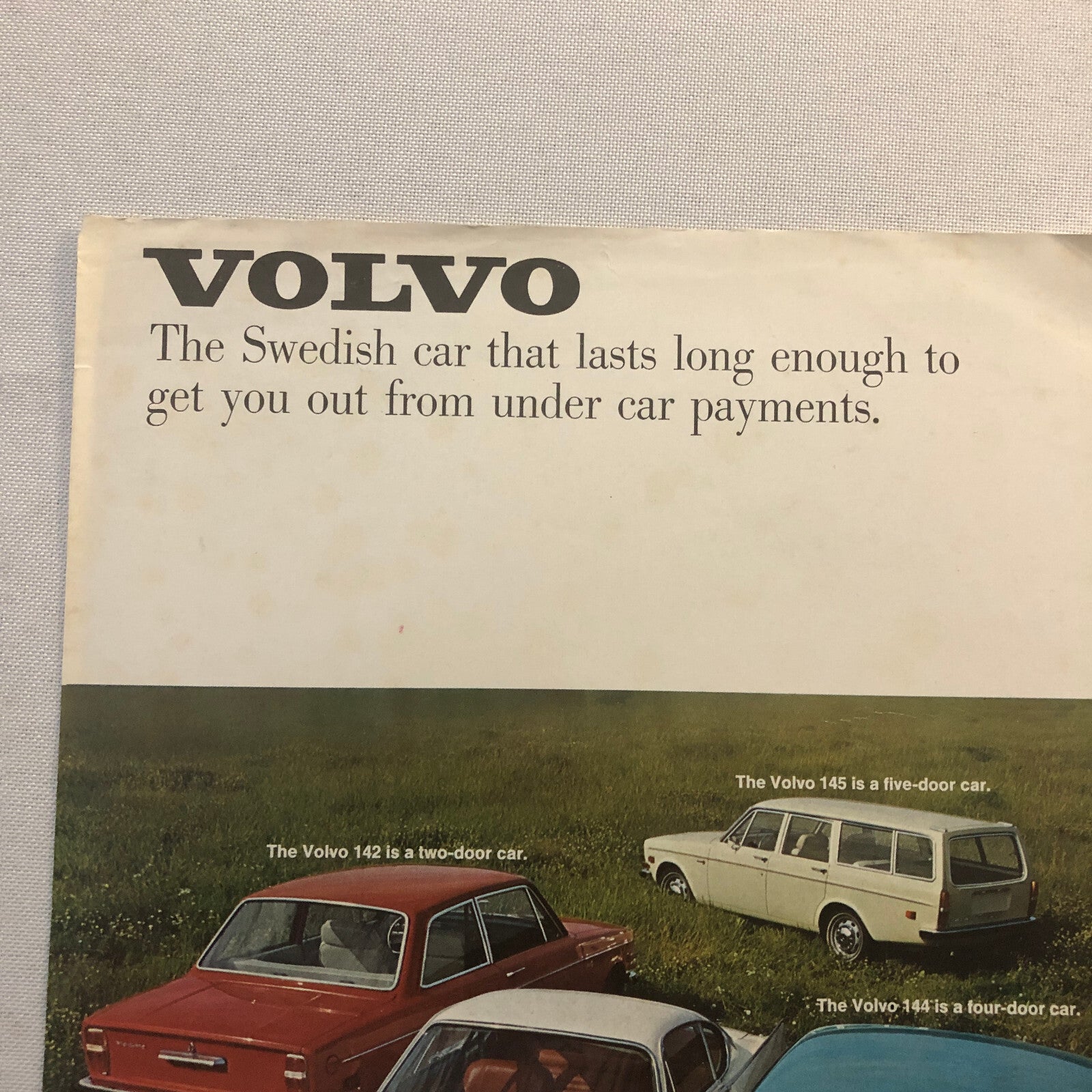 Vintage Volvo Sales Sheet Brochure Catalog 1800S 1800 S 145 Station Wagon 142 +