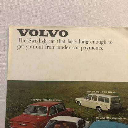 Vintage Volvo Sales Sheet Brochure Catalog 1800S 1800 S 145 Station Wagon 142 +