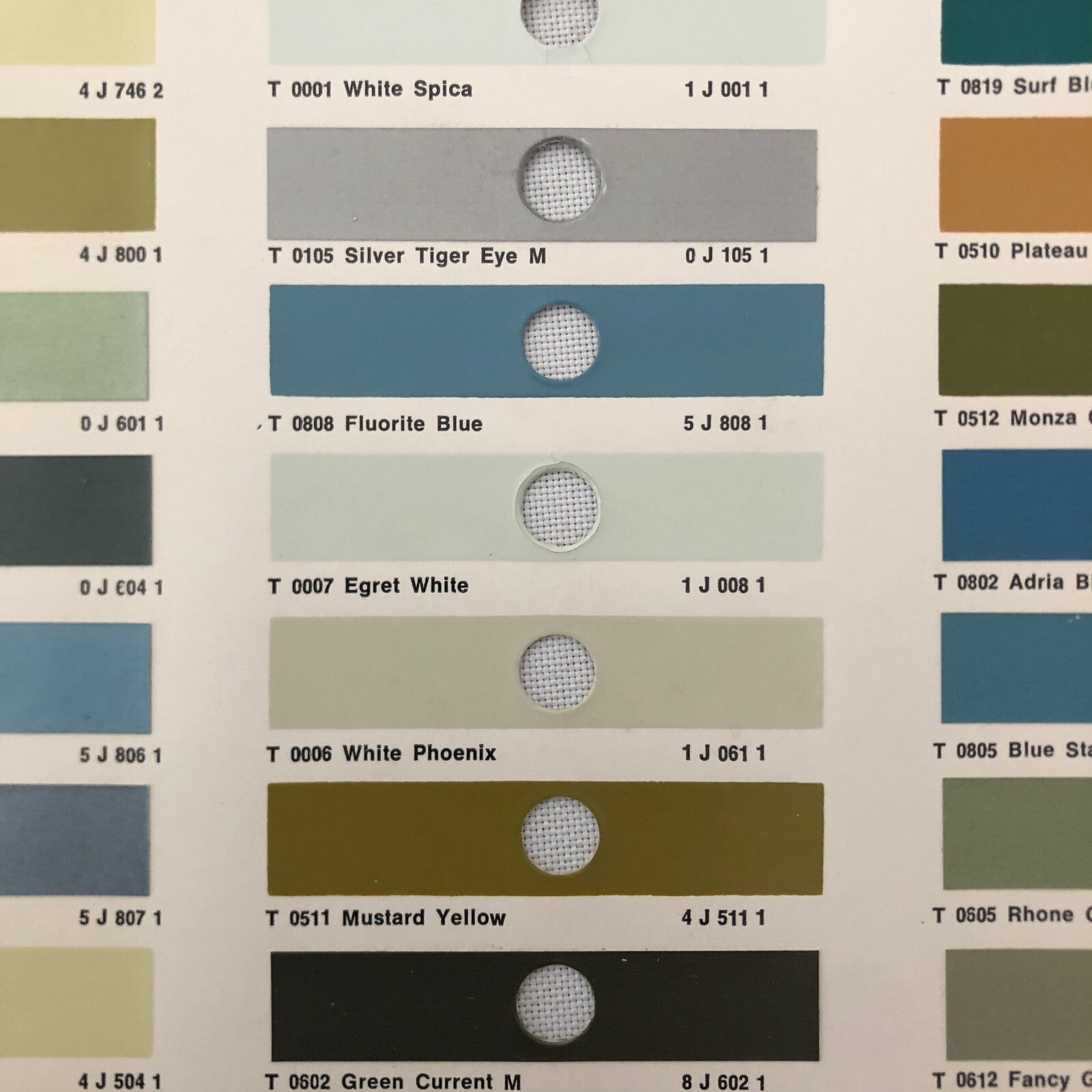 1971 1972 Toyota Car Paint Chip Color Sample Sheet Valentine