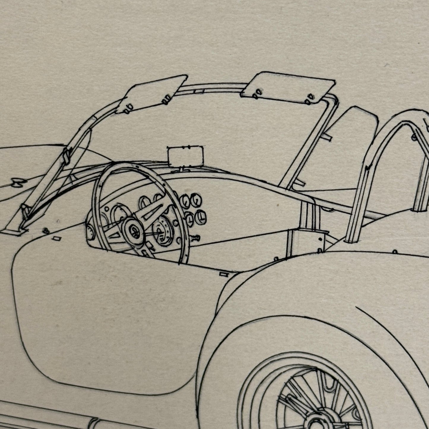 AC Cobra Illustration Art Drawing Hand Drawn Robert Preis Vintage