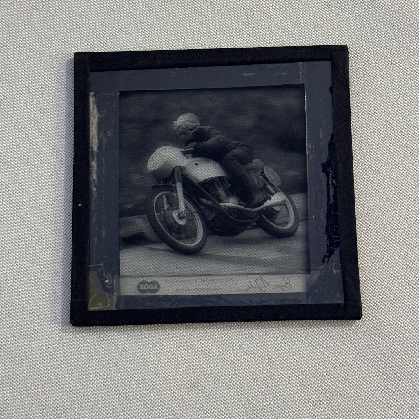 Antique Glass Plate Lantern Slide Motorcycle Racing Hans Baltisberger German Bik