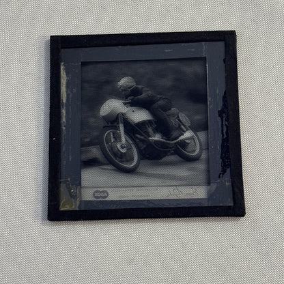 Antique Glass Plate Lantern Slide Motorcycle Racing Hans Baltisberger German Bik