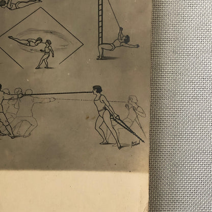 Circus Acrobat Act Postcard Post Card 3 Reading Sisters