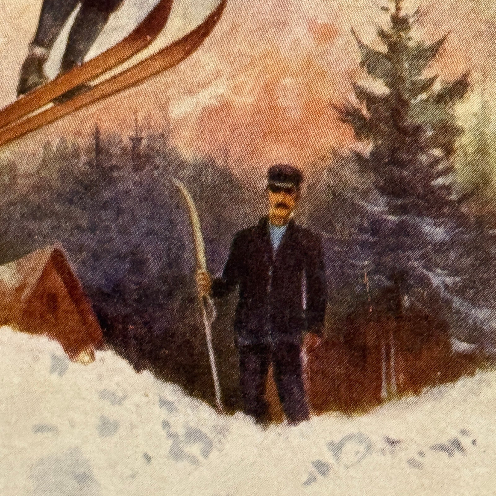Tucks Postcard High Jump Skiing Antique Vintage Gilette