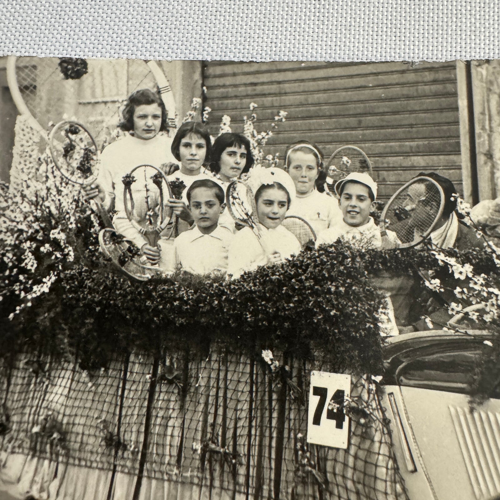 Vintage Postcard Post Card Children in Automobile Parade Float European