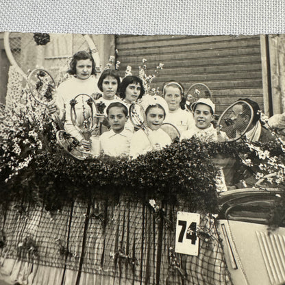 Vintage Postcard Post Card Children in Automobile Parade Float European