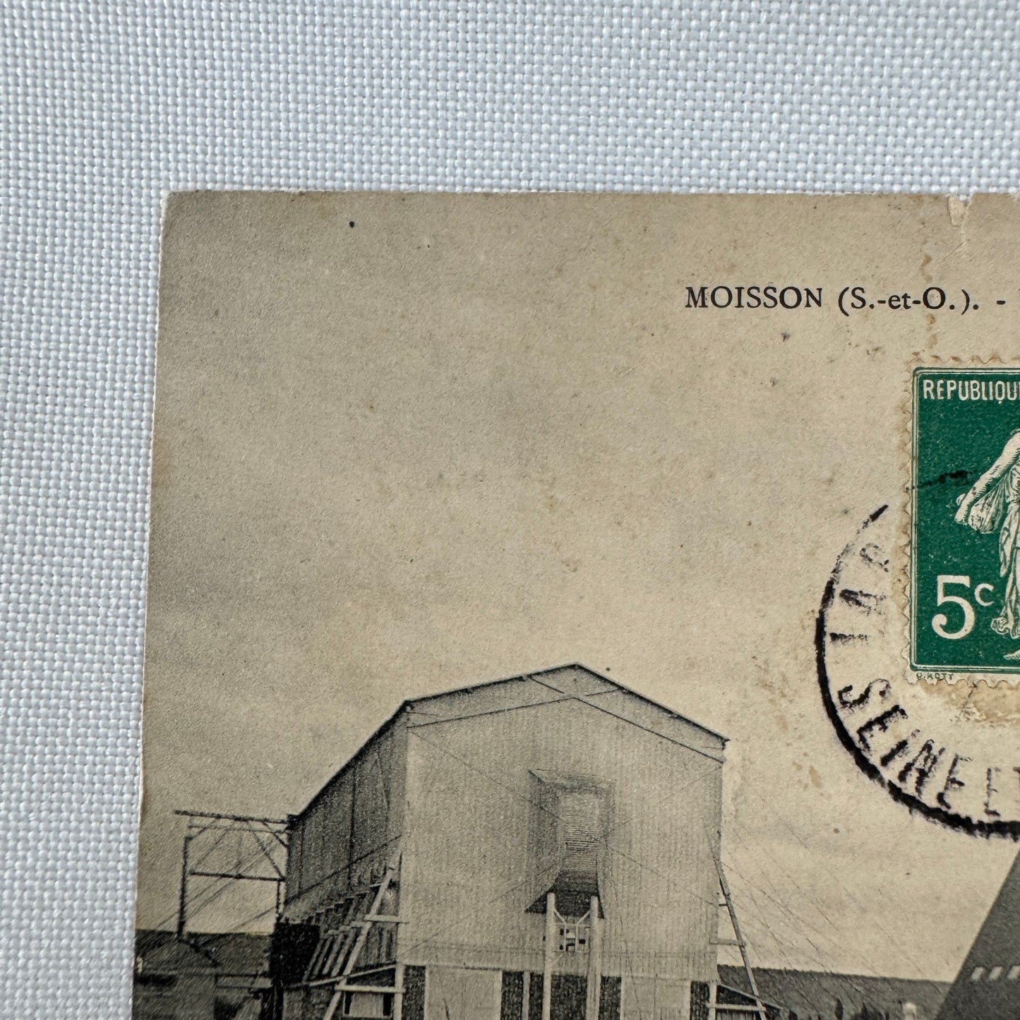 Vintage Zeppelin Airship Dirigible Hangar Building Postcard Post Card French