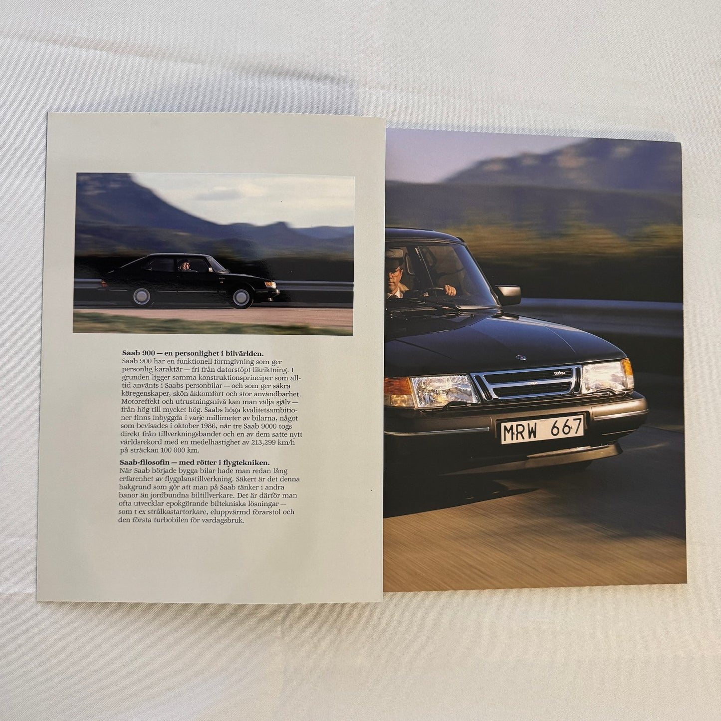 Vintage Saab 900 Car Sales Brochure Catalog 900 Turbo 900i 900C Car SWEDISH Text