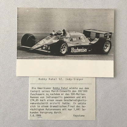Vintage Indy Indianapolis Racing Photo Photograph Bobby Rahal 1986