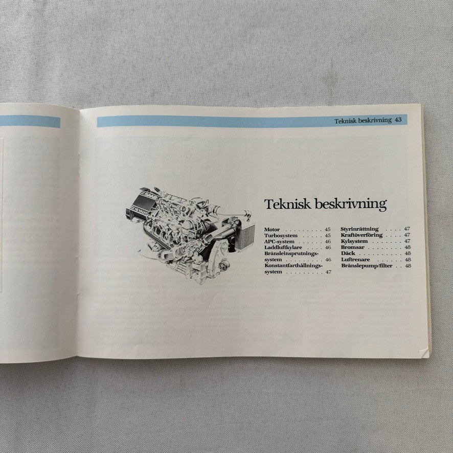 1988 Saab 900 Owners Manual Instruction Guide Book Combi Cabriolet SWEDISH TEXT