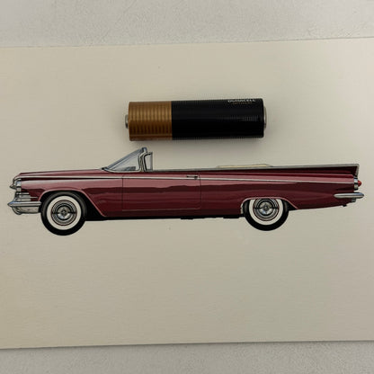 1959 Buick LeSabre Convertible Car Illustration Art Drawing Vintage Miniature