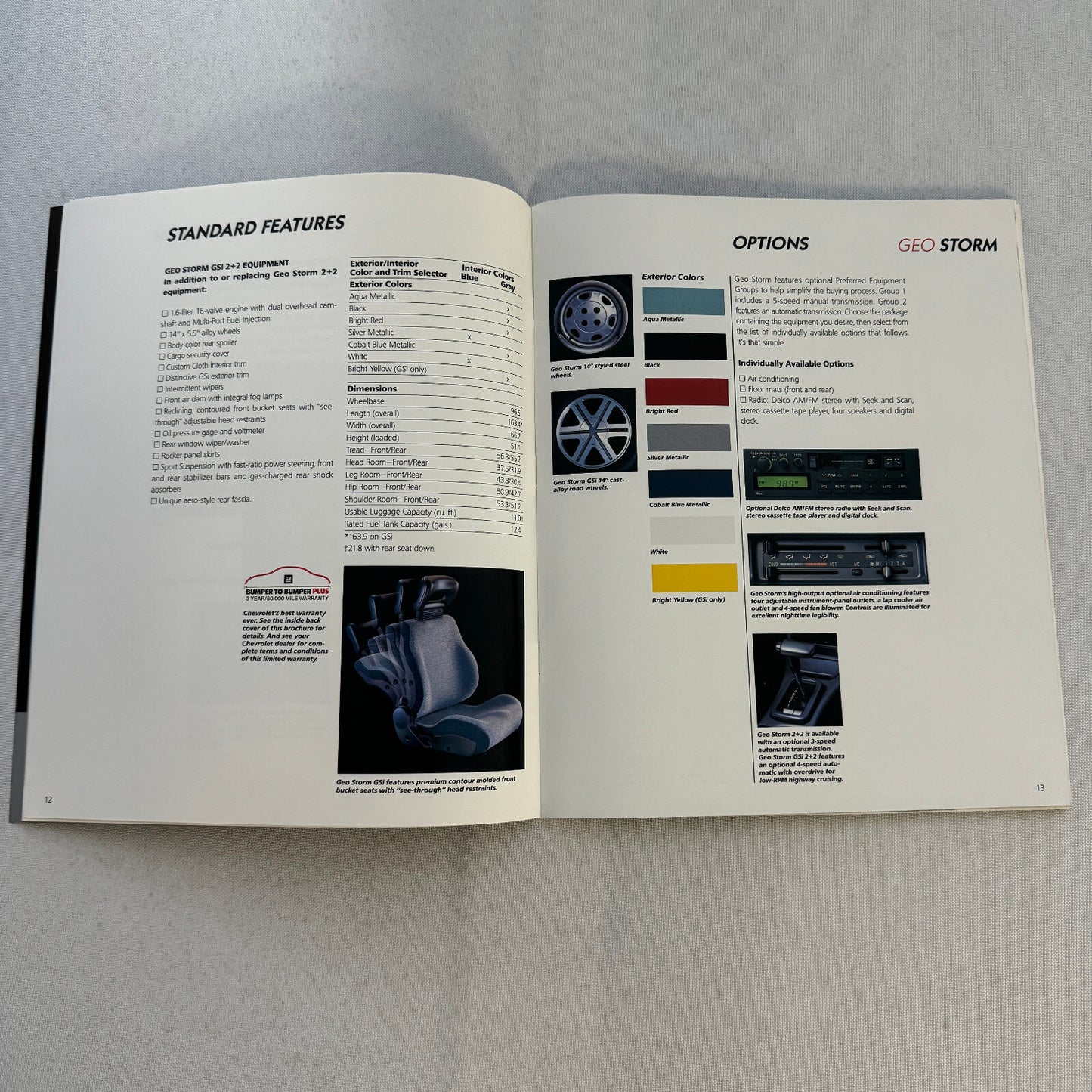 1990 Geo Car Sales Brochure Catalog Geo Metro Prizm Storm Tracker