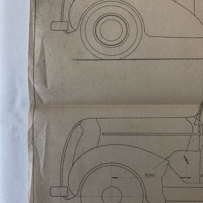 1937 Coachbuilder Car Design Blueprint Rendering Blue Print Dodge / Plymouth