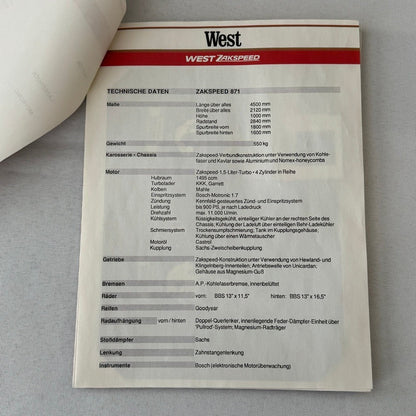 1987 West Zakspeed Racing Team Press Kit Photos Slides Martin Brundle GERMAN