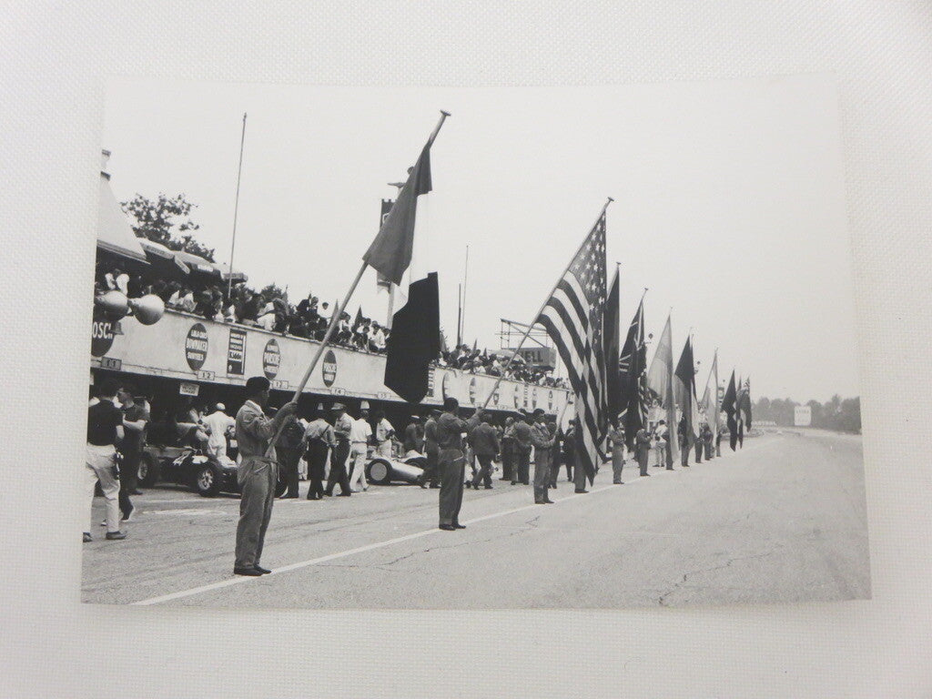 Vintage 1962 Monza Italian Grand Prix Start Racing Photograph Photo Image Flags