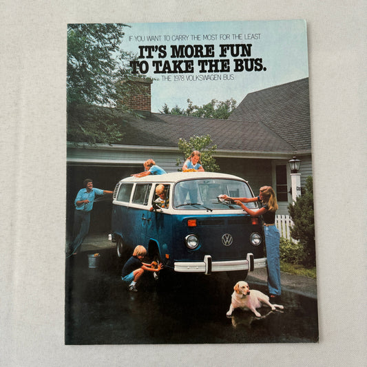 1978 Volkswagen Bus Sales Brochure Catalog Advertising VW Camper Van