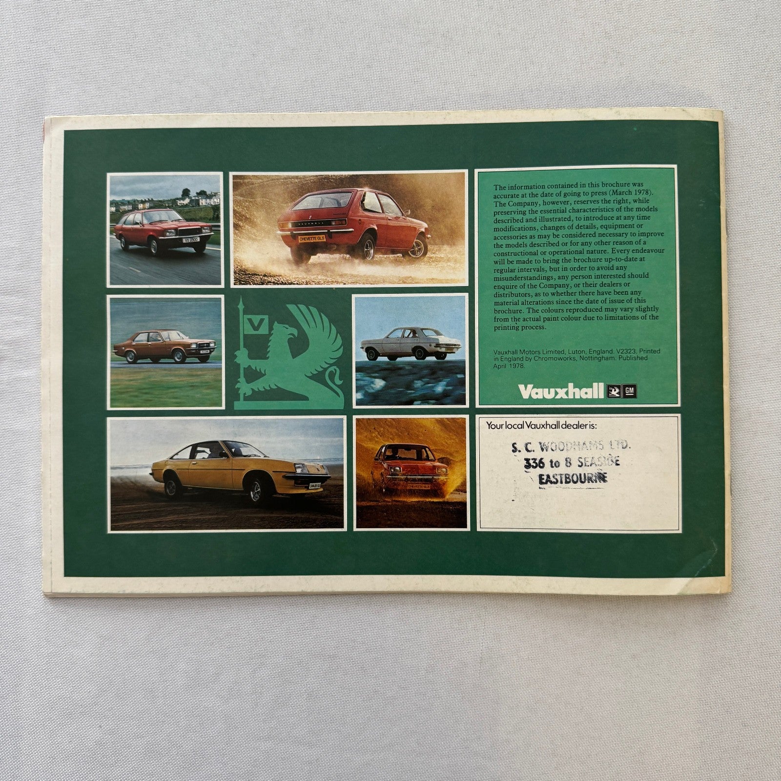 1978 Vauxhall Car Sales Brochure Catalog Chevette Viva Cavalier VX Series UK
