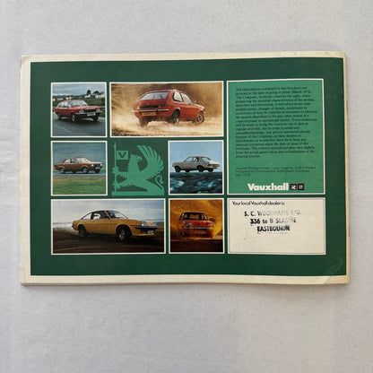 1978 Vauxhall Car Sales Brochure Catalog Chevette Viva Cavalier VX Series UK
