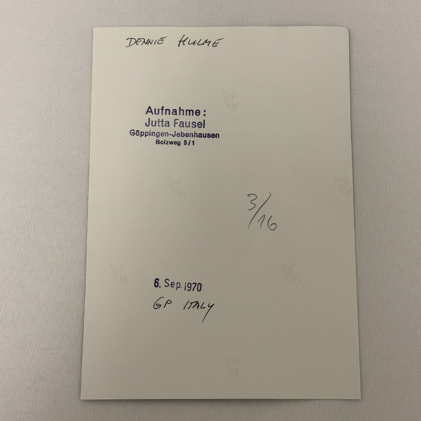 Vintage Racing Photo 1970 Italian Grand Prix Denny Hulme Denis Hulme Motorsport