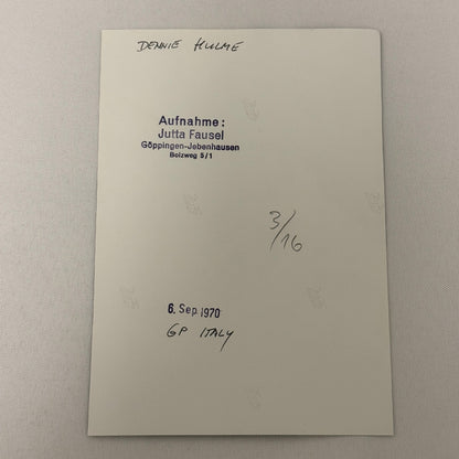 Vintage Racing Photo 1970 Italian Grand Prix Denny Hulme Denis Hulme Motorsport