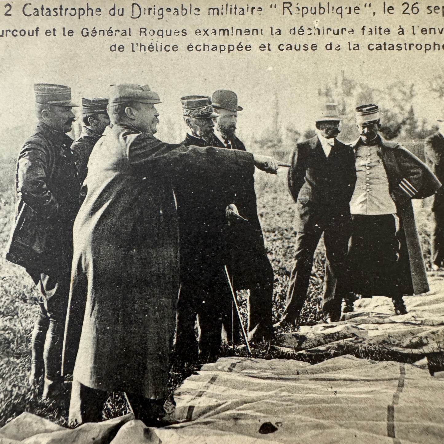 Vintage Zeppelin Airship Dirigible Postcard French Republique Military Disaster