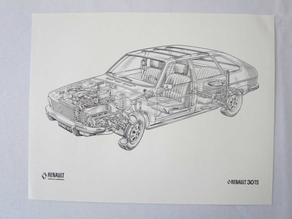 1977 Renault 30TS Press Kit Brochure Photos 30 TS Car