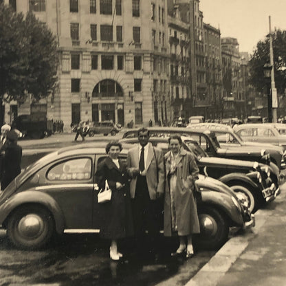 Vintage Photo Photograph Snapshot People with VW Volkswagen Beetle Bug Cars