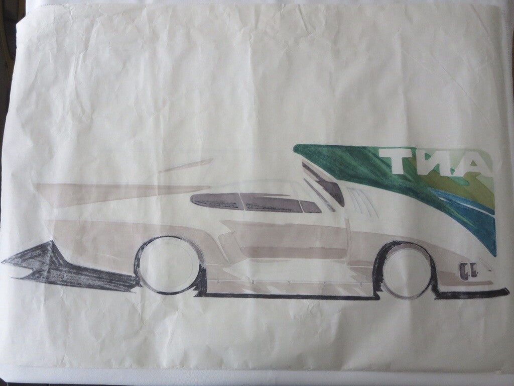 Porsche 935 Kremer Racing Design Sketch Drawing Art NOTTRODT Vintage 1970s