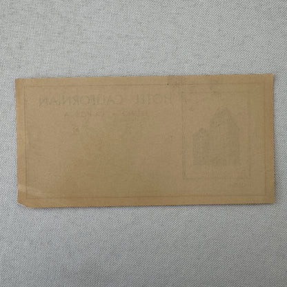 Vintage Hotel Travel Luggage Label Hotel Californian Fresno California CA