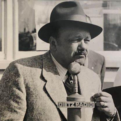 Vintage Racing Photo Photograph ADAC President on Radio ?